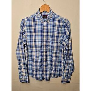 UNTUCKit Tramonti Performance Shirt Mens Small Slim Blue White Nylon Shirt LS